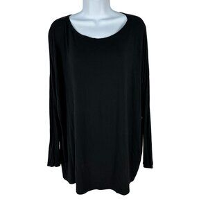 Piko Womens Black Long Sleeve Top Bamboo/Spandex Blend Size L Envi Free Fashion